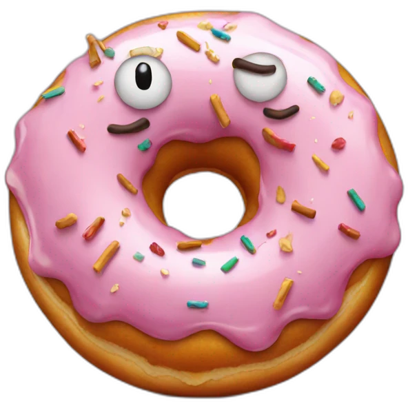 A donut smoking emoji