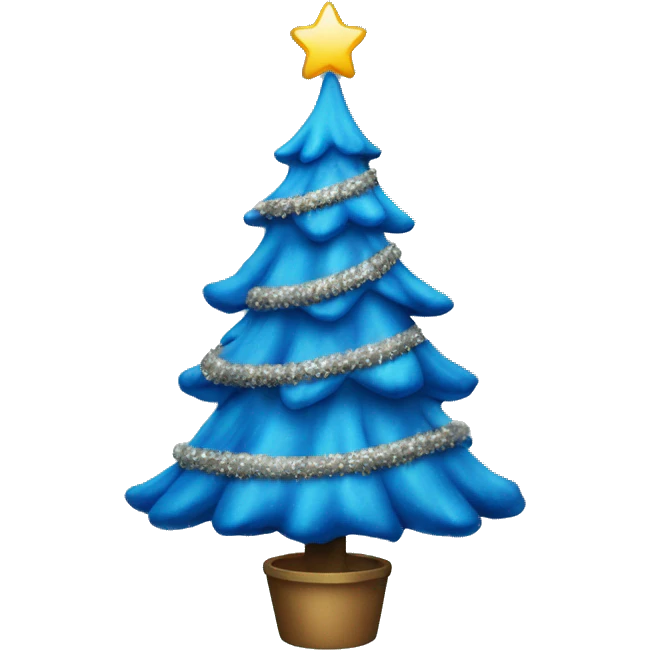 Blue Christmas tree emoji