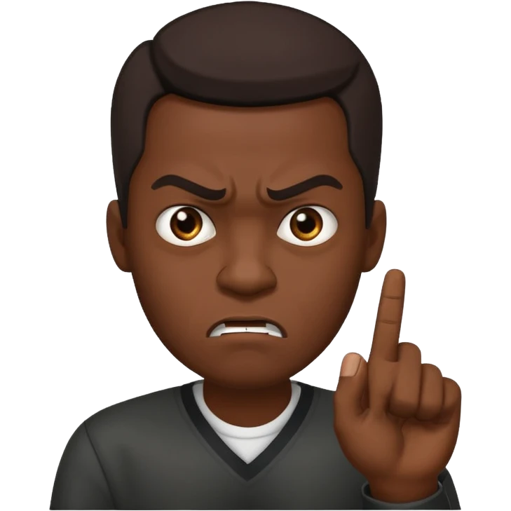 black man middle finger emoji