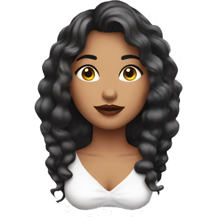 mujer con rubor y maquillaje brilloso emoji