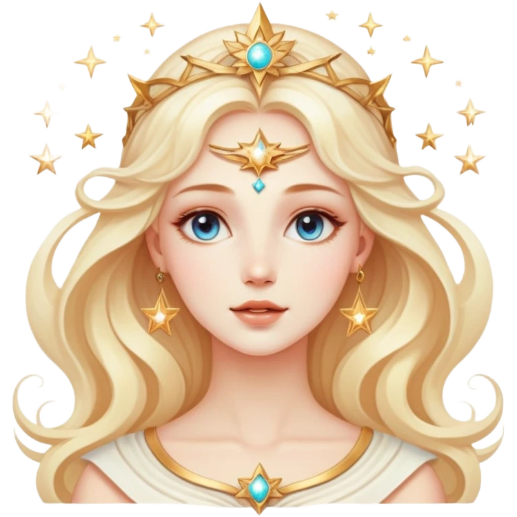 universe goddess Sophia with pretty perfect feminine attractive face, cosmic beauty with detailed delicate facial features, starry goddess with ethereal glow emoji