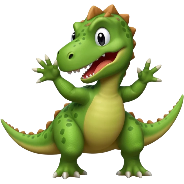 dinosaur doing a dab emoji