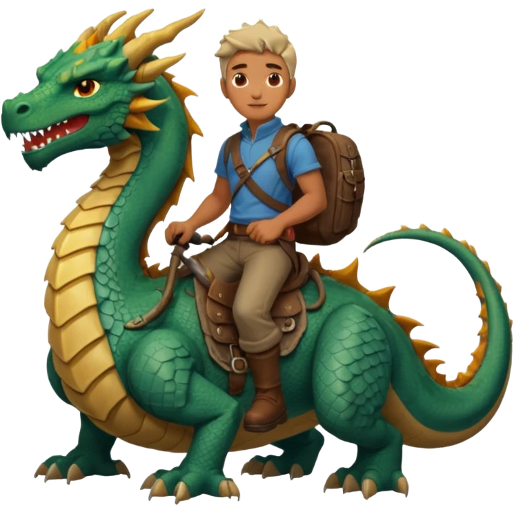 man riding earth elemental dragon emoji