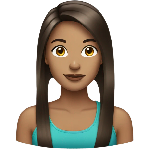 straight hair brunette emoji
