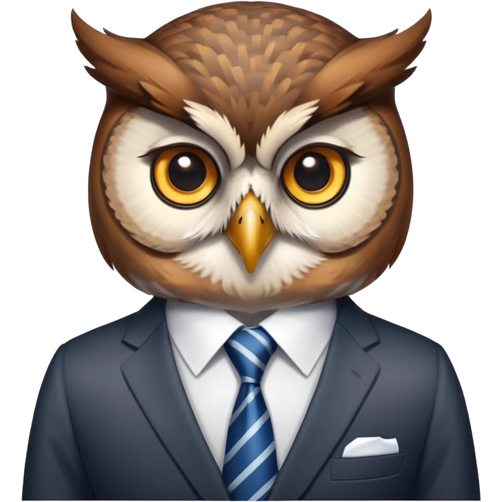owl wearing a business suit emoji