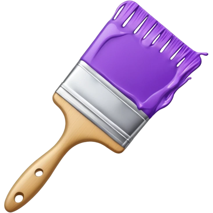 Paint brush with purple paint in the end of the brush  emoji