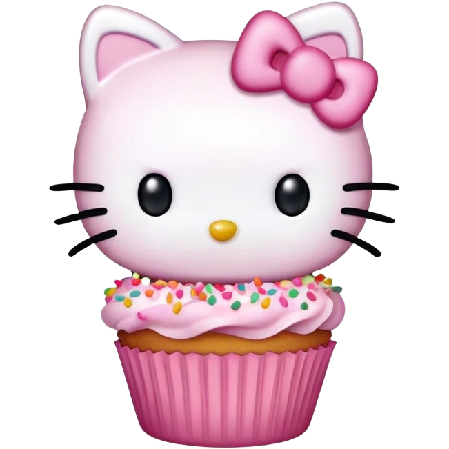 Hello kitty eat cupcake  emoji