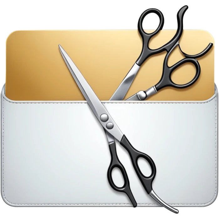 Hair salon gift card with scissors and comb emoji