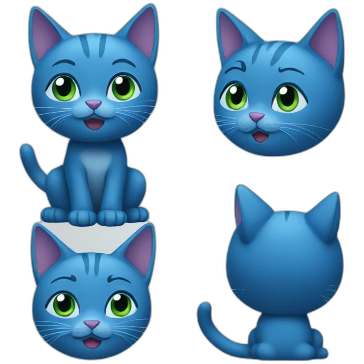 A blue cat emoji