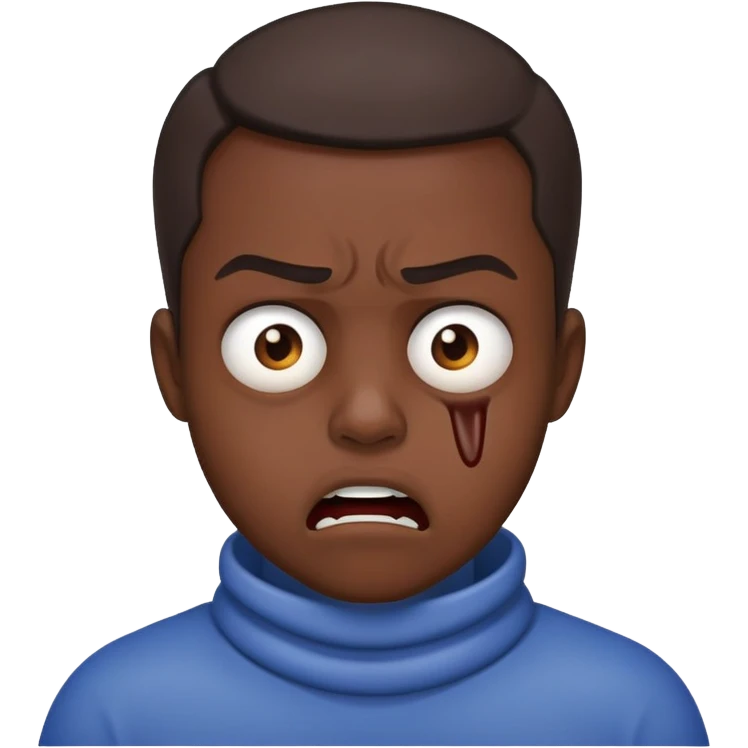 someone choking themself looking mad emoji