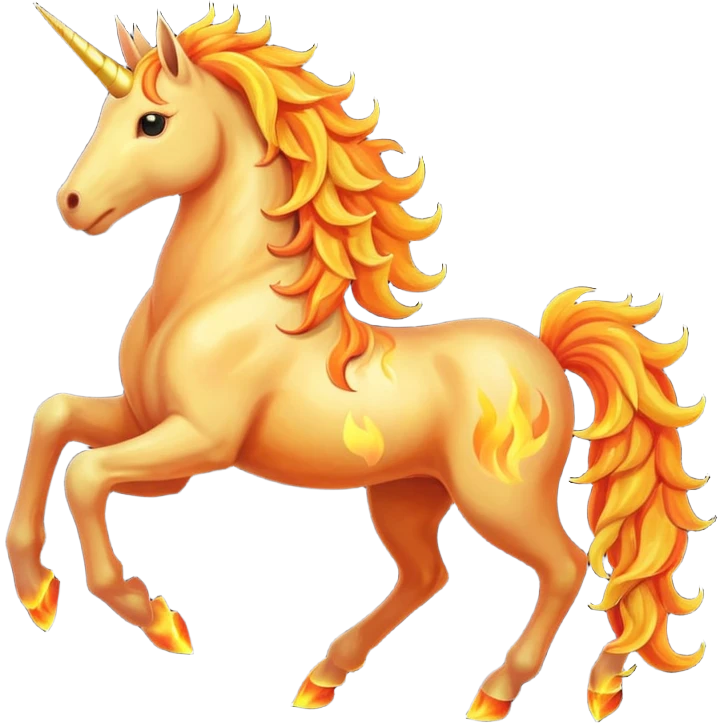 Fire Unicorn full body  emoji