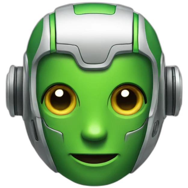Chat bot green and looks like robot emoji