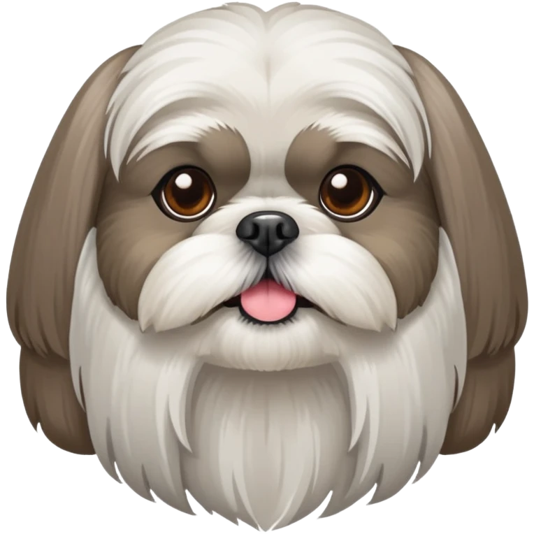 A grey faced Shih Tzu with a white beard, shorter fur emoji