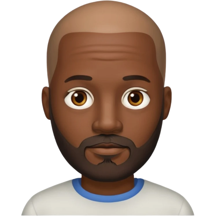 African American male bald salt & pepper beard emoji