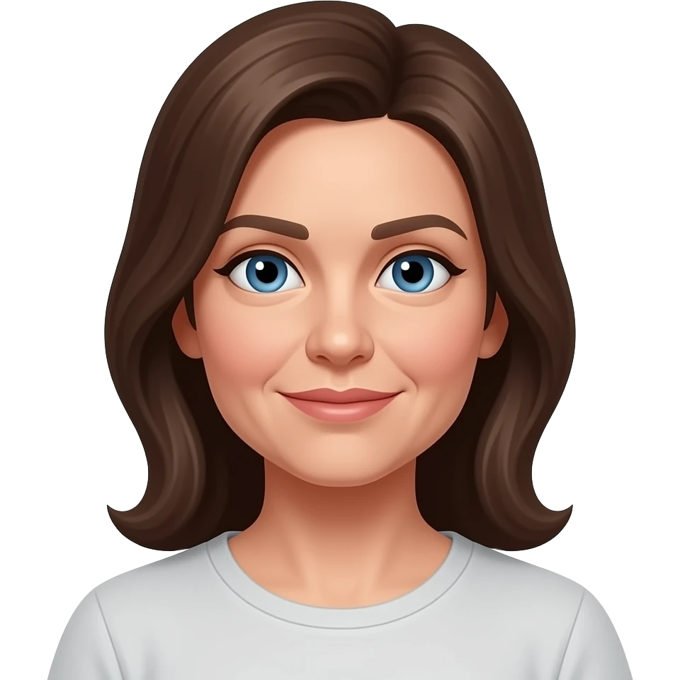 Blue eyed brunette 50 years old emoji