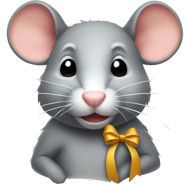 A rat with a bow emoji