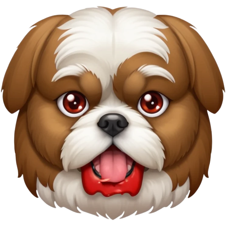 Shih Tzu dog drunk and tired emoji
