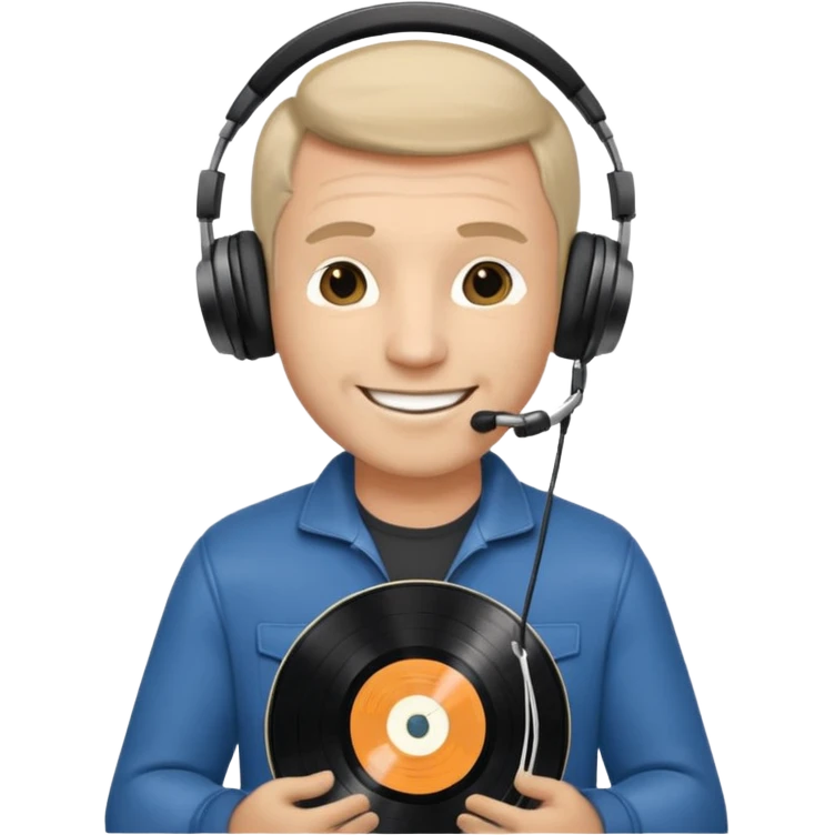 Vinyl Record Collector man  emoji