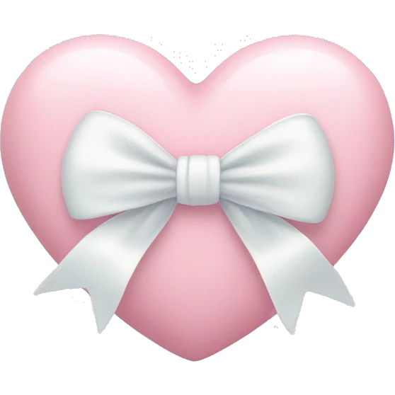 Pastel pink heart with white bow emoji