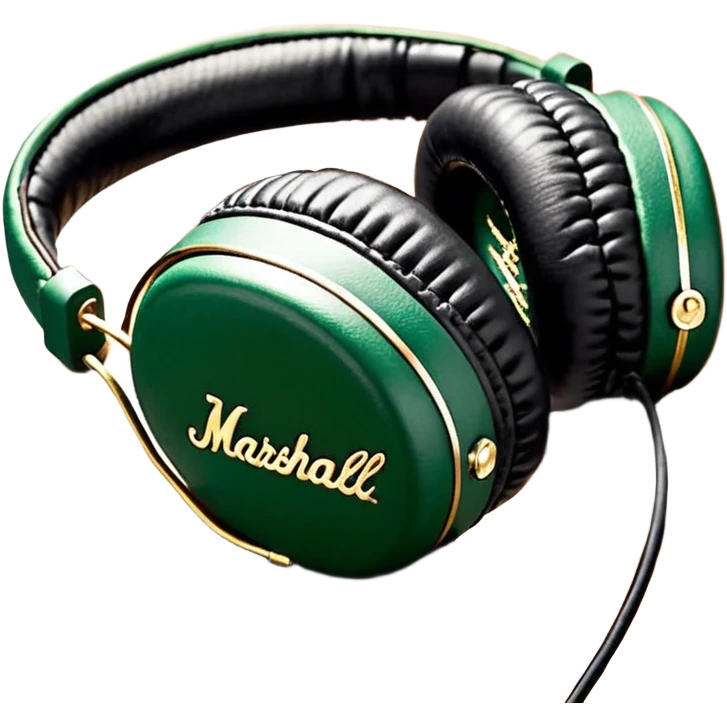  сгенери иконку накладных наушников в стиле Marshall.

Узнаваемая форма квадртаных чашек Marshall, аккуратные швы, мягкие амбушюры, прочное оголовье.
Логотип Marshall на чашках, выполненный в фирменном стиле.

 emoji
