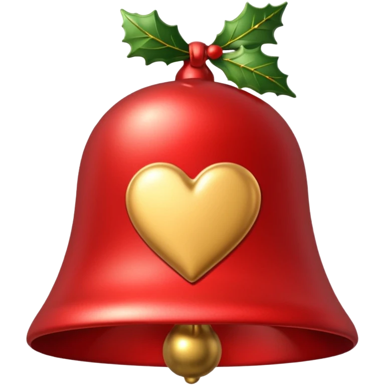 A kiss mark on a Christmas bell emoji