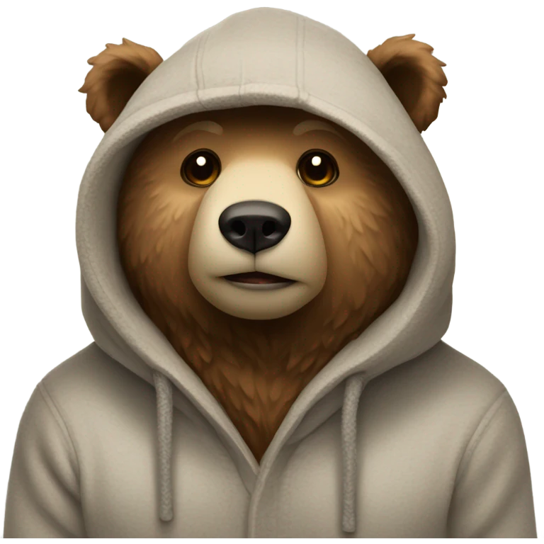 Bear wearing a hoodie emoji