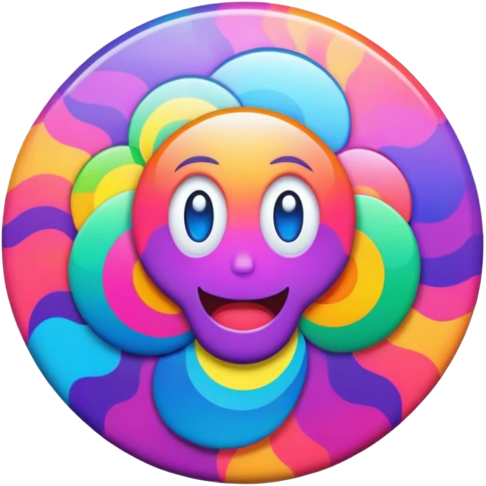 Psychedelic colored round button emoji