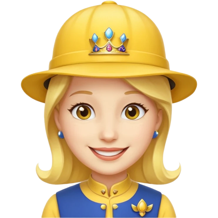 royal with yellow hat emoji