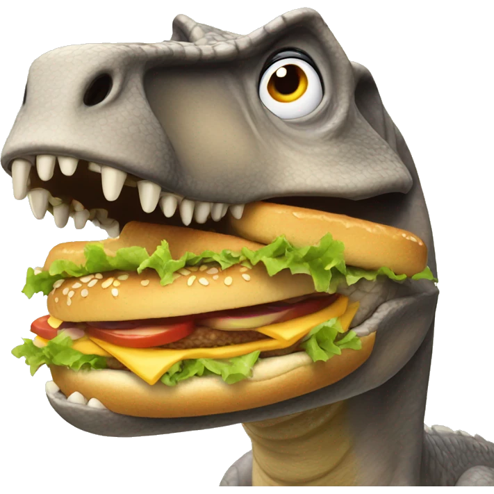 Dinosaur eating Big Mac  emoji