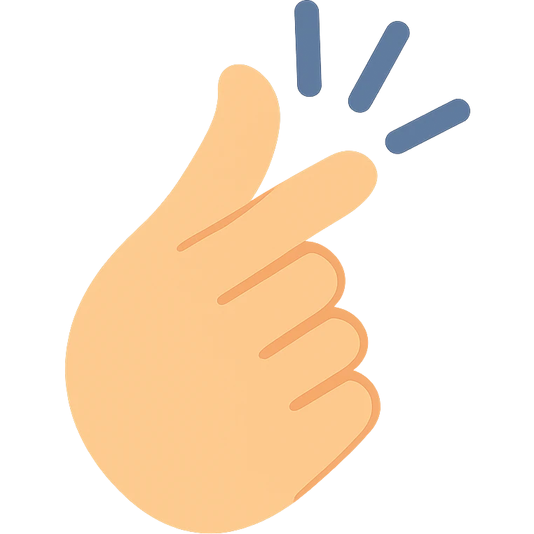 hand snapping, modern flat color icon style emoji