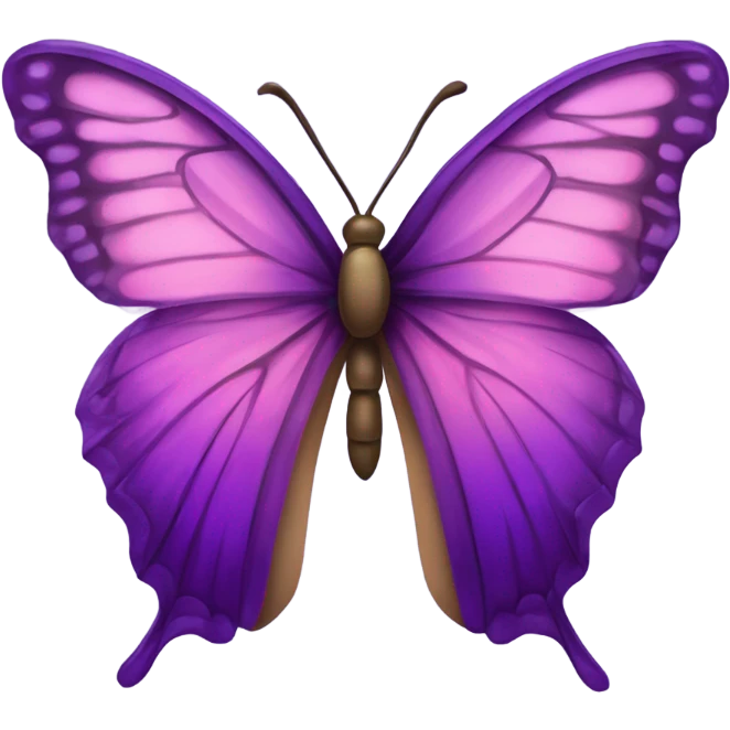 Una mariposa violeta con enormes pestañas y brillos en sus alas emoji