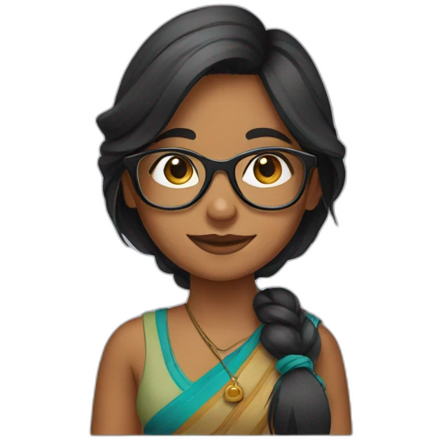 Indian girl with glasses emoji