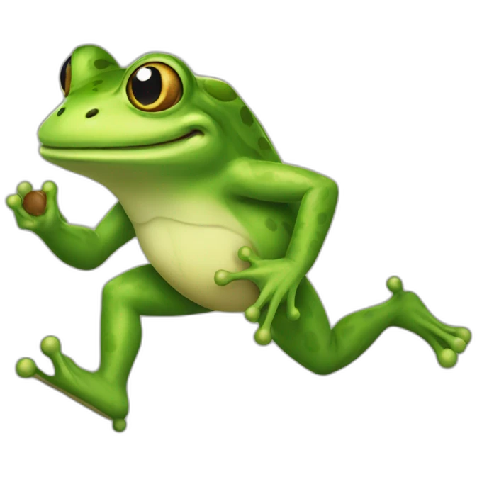frog running with squril emoji