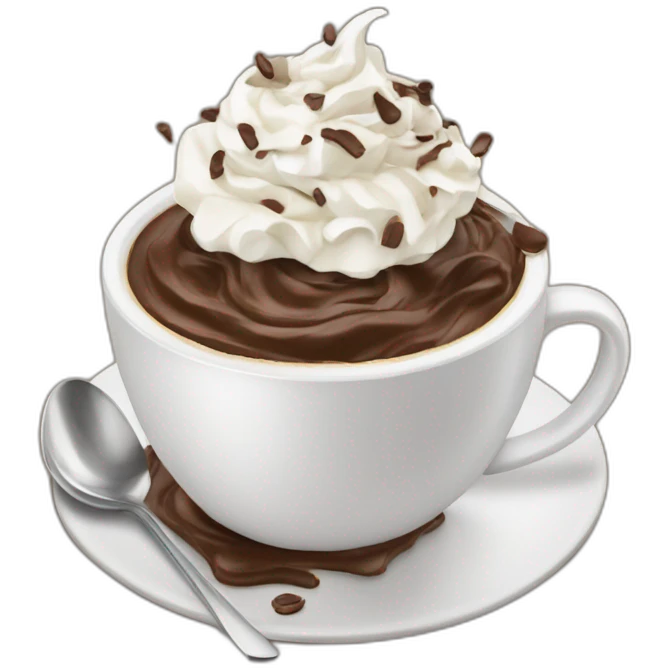 coffee with whipped cream and chocolate shavings emoji