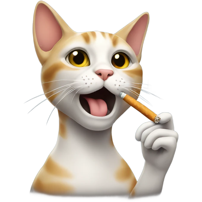 Cat smoking a cigarette emoji