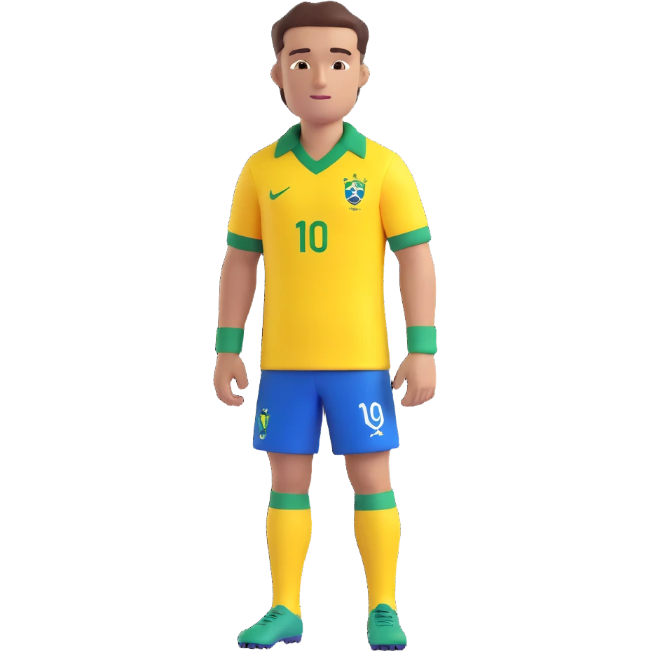 Brazil soccer national team jersey, classic yellow with green collar and cuffs, short sleeves, no text, minimal background emoji