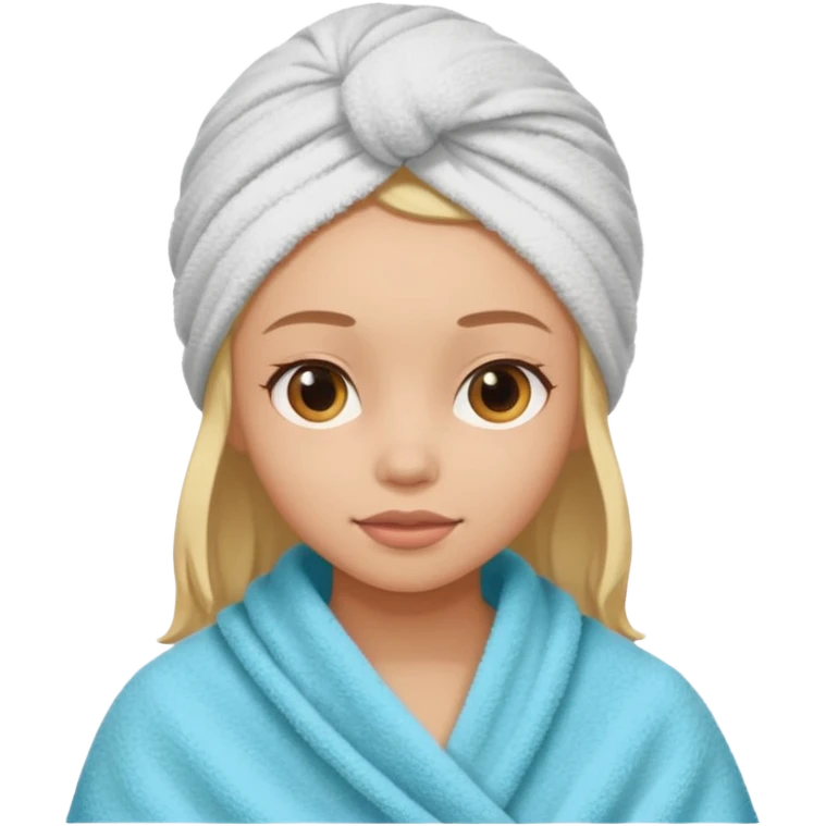 Face care girl hair covered with towel emoji
