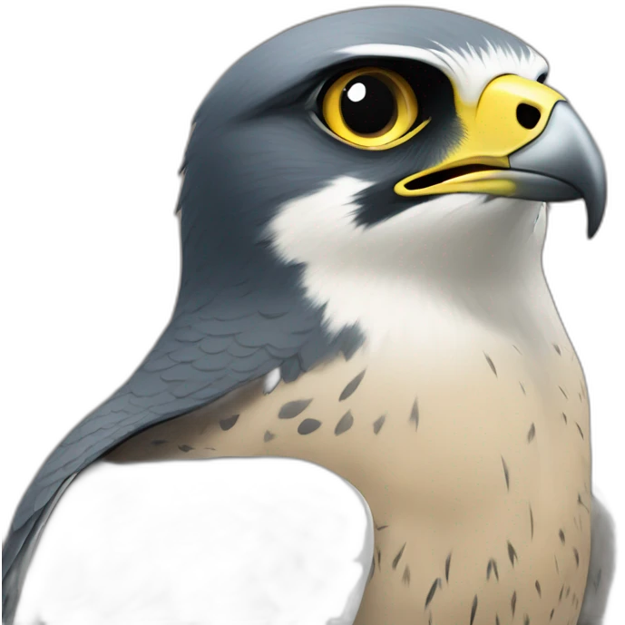 Peregrine falcon with a ppt emoji
