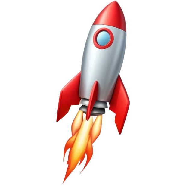 aesthetic red rocket lifting off emoji