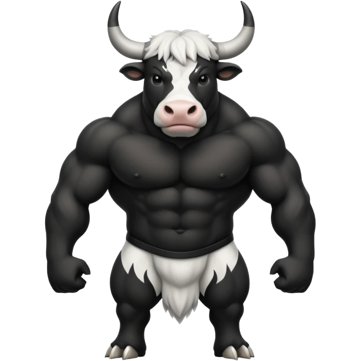 нарисуй черно-белый  бык  emoji