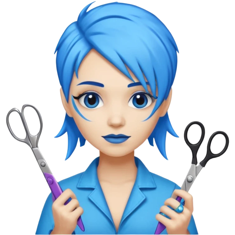 blue mutant hairdresser emoji