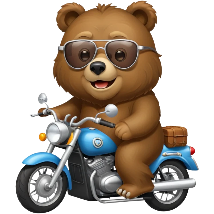 Un oso grizzly en una moto repartidora  emoji