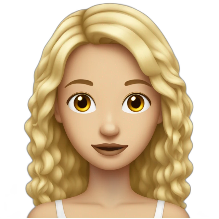 French dirty blonde teenage girl emoji