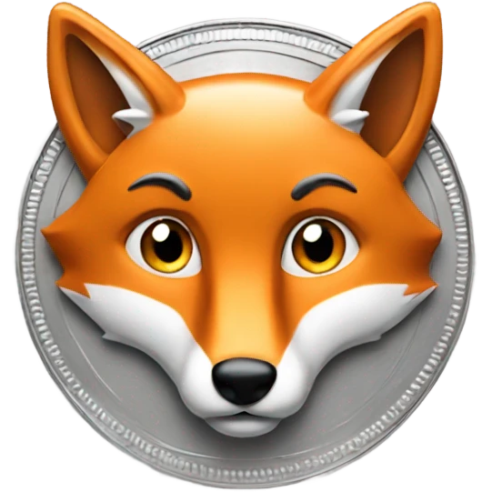 silver coin with a fox emoji