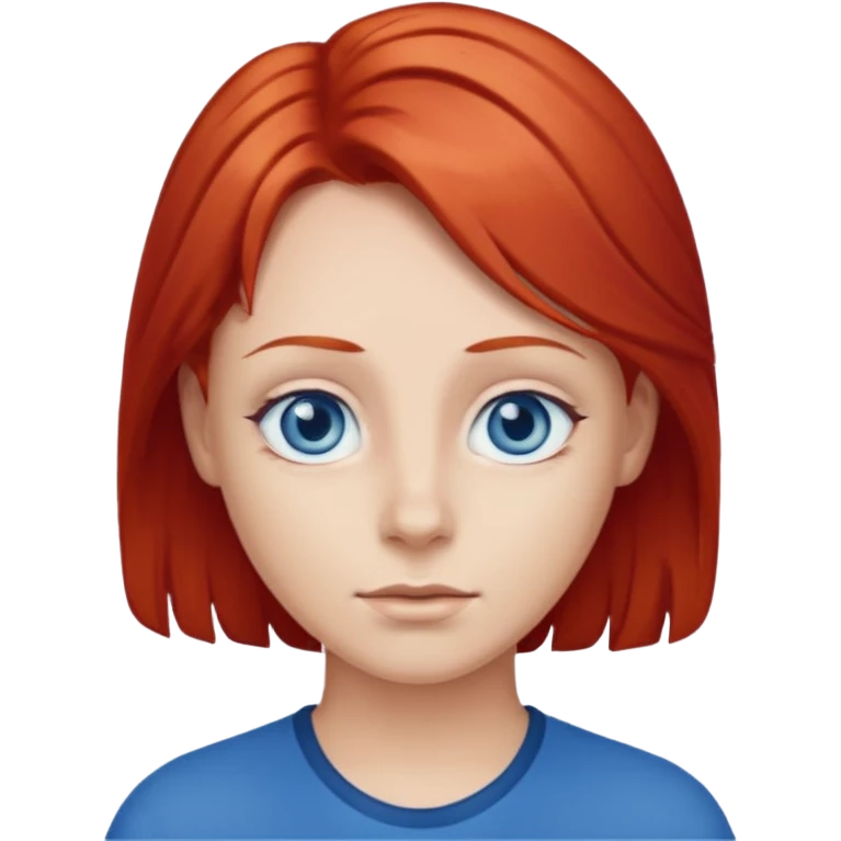 red hair big blue eyes emoji