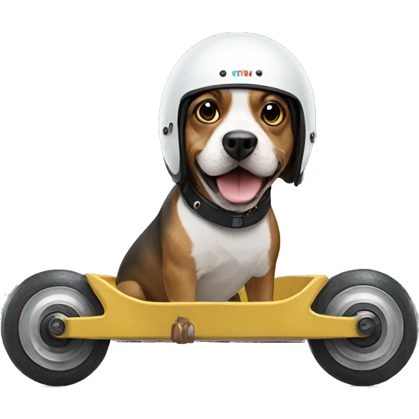 a dog in a helmet on rollers
 emoji