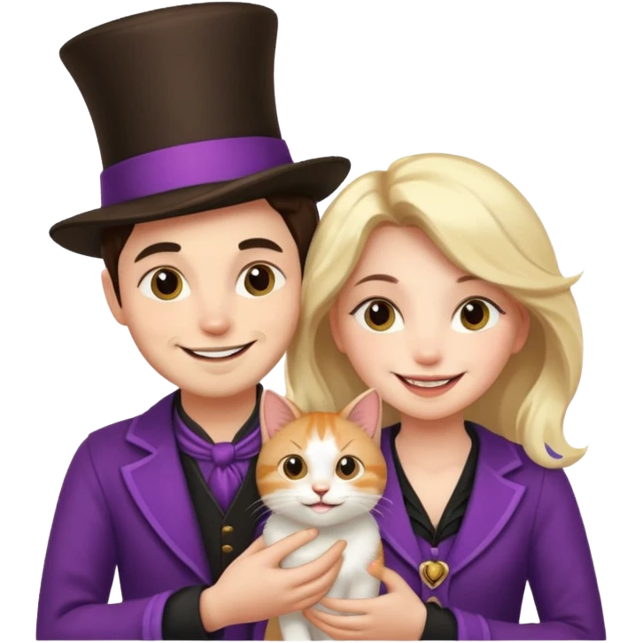 Youmagician couple and their pet cat emoji