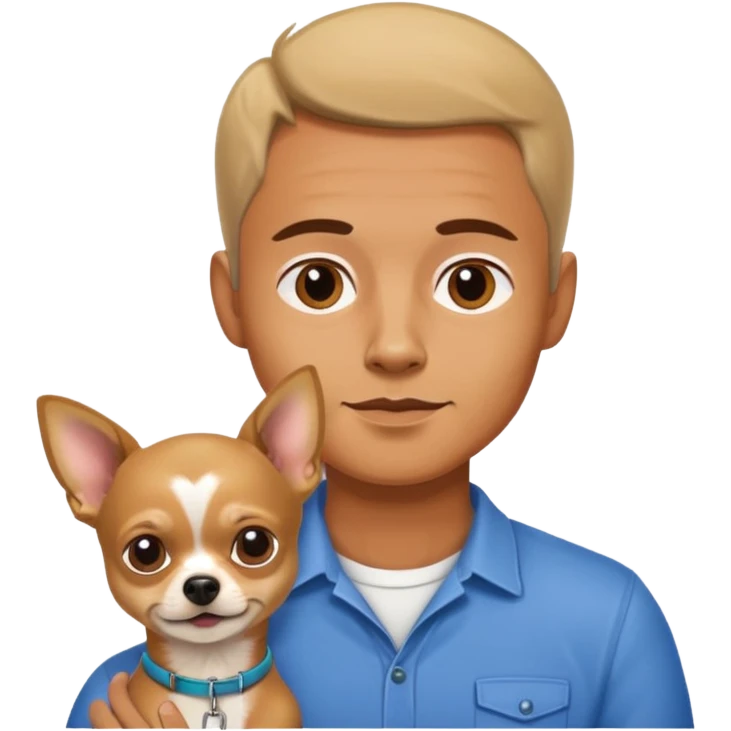 man with dog chihuhaha emoji