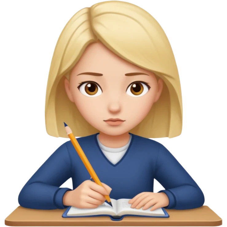a girl studying emoji