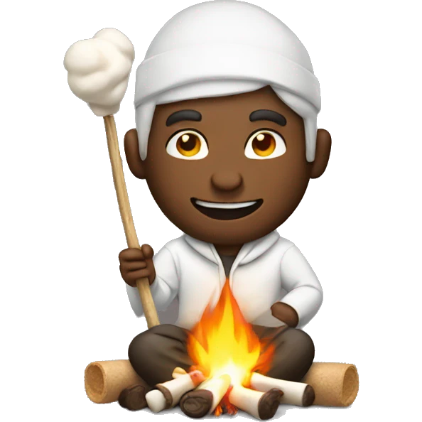 Guy roasting marshmallows  emoji